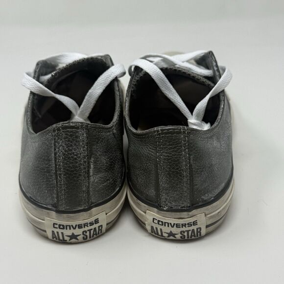 Converse John Varvatos Sneakers Womens 7.5 Gray Leather Distressed Lace Up Shoes - Picture 12 of 16